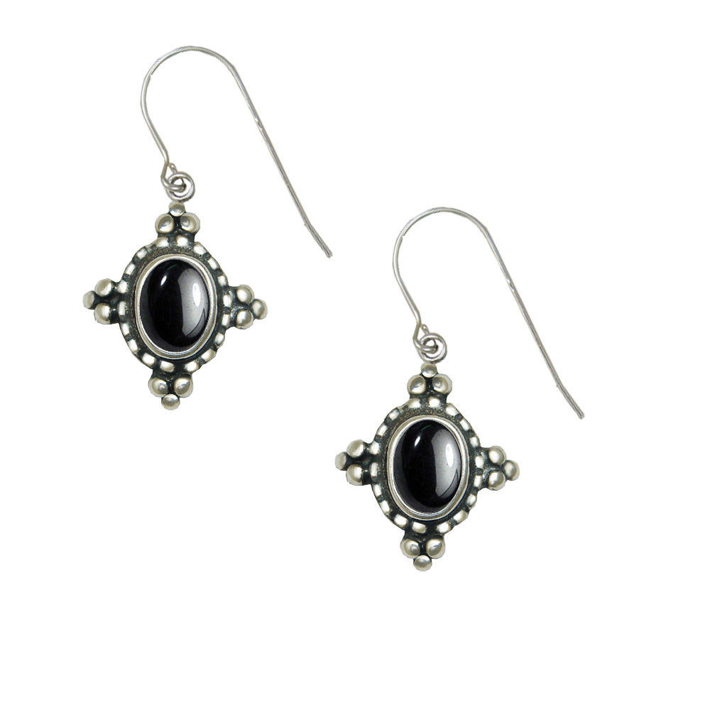 Sterling Silver Little Hematite Gemstone Drop Dangle Earrings